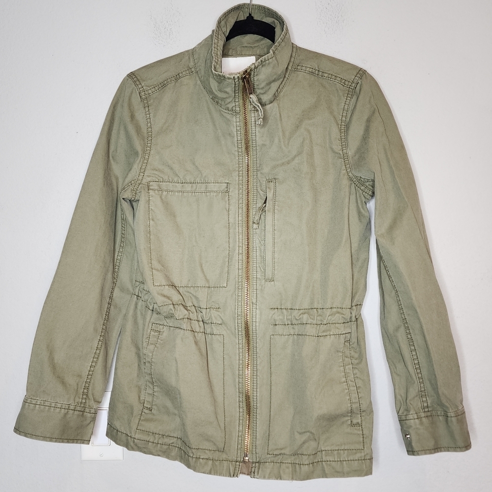 Madewell Fleet Jacket Desert Olive Green Military Zip Pockets C3394 Medium